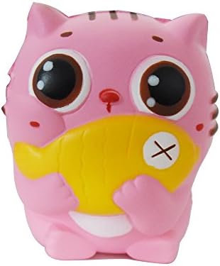SKYLE Kawaii Jumbo Slow Rising Squishies Cream Scented Squeeze for Stress Relief(Pink Cat)