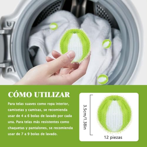12 Pcs Washing Machine Hair Catcher, Balls for Washing Machine, Balls for Washing Machine, Reusable Removes Pet Hairs, Collects Lint Washing Machine Ball, Remove Pet Hair (Colour 25111915)