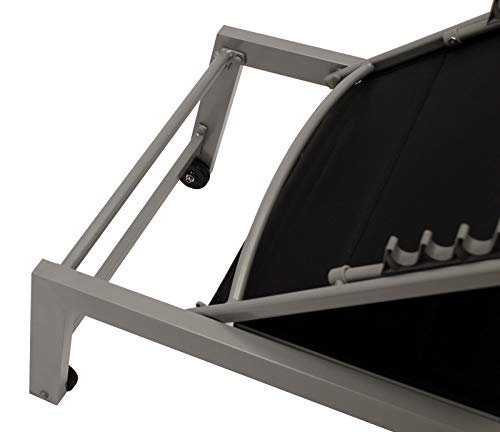 GXK Gartenliege XL Rollenliege Sonnenliege Liege extra hoch, Alu wetterfest – Bild 4