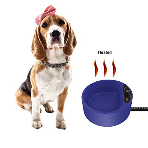 Heated Pet Bowls, Powstro Round 2.2L/78oz Thermal Bowls With On/Off