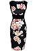 Fantaist Women's Sleeveless Elegant Wedding Party Vintage Floral Print Dress (S, FT601-Black)