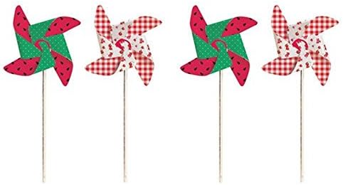 Windmill Cupcake Toppers Picks - 12 Pack 4.5 x 10cm, Paper Card and plastic. Girls Birthday Party Supplies, Baby Shower, It's a Girl