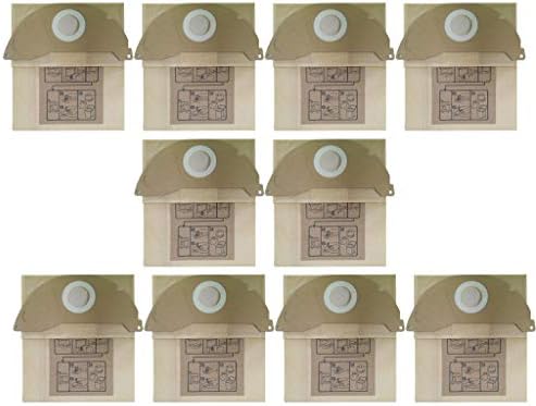 iYBWZH Vacuum Bag Hepa Filter Dust Bag Cleaner Bags Fleece Filter Bags Replacement for Karcher WD4, WD5, WD5,MV4,MV5,MV6 WD2250 A2004 A2054 MV2P Wet & Dry Vacuums (10 Pcs, Yellow)