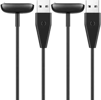 TiMOVO 2 Pack USB Magnetic Charger Cable for Fitbit Charge 6 Luxe 5, 3.3ft Black