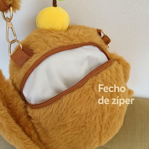 Mochila de Pelúcia Capivara Super Fofa e Macia Ideal Para o Dia a Dia Compacta e Espaçosa ideal para Crianças Adolescentes ou Adulto