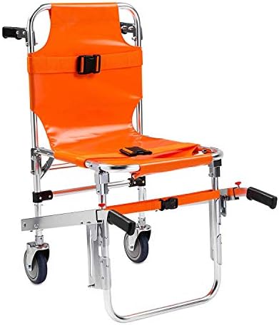QETU Stair Chair Aluminum Light Weight Ambulance Medical Lift, Emergency Medical First-Aid Stretchers Light Weight Strong Folding Stair Aluminum Alloy Stretcher Chairs