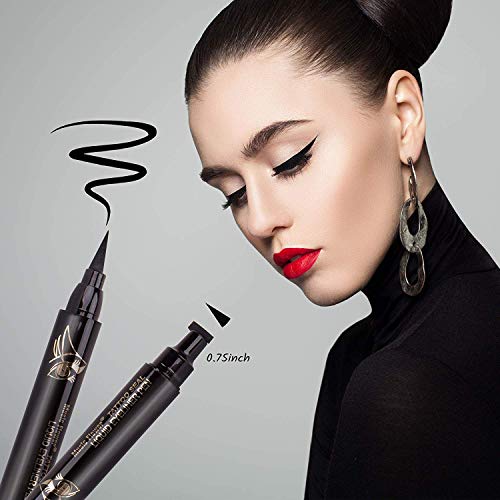 Double-Sided Winged Liquid Eyeliner Stamp by Tatyana Naturals (10mm, Matte Black) Smudge-Proof, Waterproof, Create Perfectly Identical Wings for Your Cat Eye Makeup - Thumbnail 2