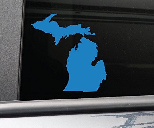 Michigan Vinyl Decal Laptop Car Truck Bumper Window Sticker, 5.5" x 5.25", Blue