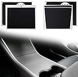 Asani Tesla Model 3 Center Console Wrap Kit (Matte Black) | Complete Protective Vinyl Sticker Set with Extra Cup Holder Wrap | Prevent Scratches, Fingerprints and Dust | Durable Tesla Accessories