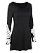 OUGES Women's Long Sleeve Lace Casual Loose Tunic Tops(Black,XL)
