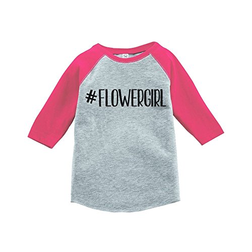 Custom Party Shop Baby Girl's Hashtag Flower Girl Wedding Raglan Tee 4T Pink