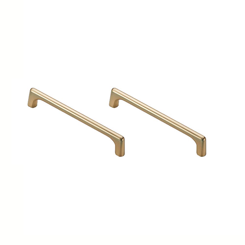 BOZONLI Copper Brushed Cabinet Handles Kitchen Drawer Knobs, Modern Bathroom Cabinet Knobs 128mm Hole Centers Square Cupboard Door Handle 2 Pack