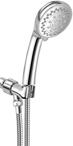Hand Held Shower Head- Water Saving 5 Function Shower Head with Hose, Bracket-Water Saving Pause Mode