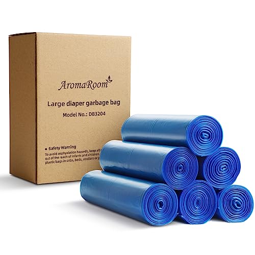 Aroma Room Diaper Pail Refills bag, Leak & Odors Proof Diaper Trash Bags for Newborn Diapers, 216 Count, 6 Rolls (Large Size 6.7