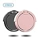 Ouktor Finger Ring Stand 2 Pack, 360° Rotary Cell Phone Adjustable Ring Stand Grip Mount Kickstand for iPhone X 8/8 Plus, Galaxy S8/S8 Plus and Almost All Cases/Phones (Black+Rose Gold)