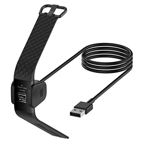 MoreToys Compatible Fitbit Charge 3, Replacement USB Charging Cable Charger Cradle Adapter Cord Clip for Fitbit Charge 3 / Charge 3 SE Fitness Activity Tracker (55CM)
