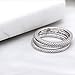 925 Sterling Silver Cubic Zirconia 3pcs Stackable Stacking Ring Wedding Eternity Band, Size 8