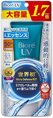 Biore UV Aqua Rich Water Essence, 2.9 oz (85 g) (1.7 times the normal product), Sunscreen SPF 50+/PA++++