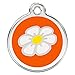CNATTAGS Stainless Steel with Enamel Pet ID Tags Designers Round Daisy