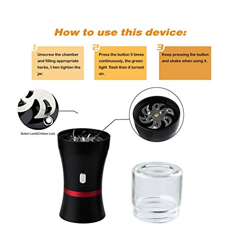 Electric Herb Grinder, Portable Electric Grinder Dry Herb & Spice Grinder Updated 6 Blades Herb