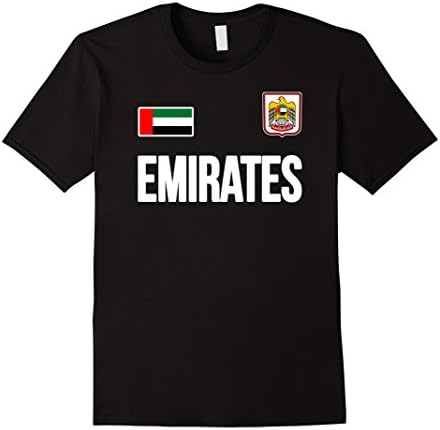 Mens UNITED ARAB EMIRATES T-shirt Uae Flag Retro Soccer Style Small Black