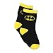 Batman Boys 6 pack Crew Socks (3T/4T, Black/Yellow)