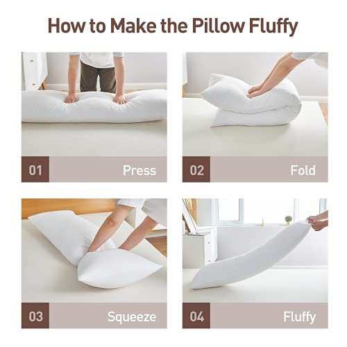 Acanva Fluffy Bed Sleeping Side Sleeper Body Pillow Insert, 20” x 54