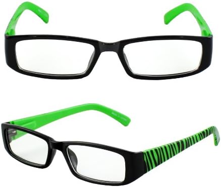Hotlove Square Fashion Sunglasses P1508 Green Zebra Clear Lens for Men and Women (Can use as Optical Frame)
