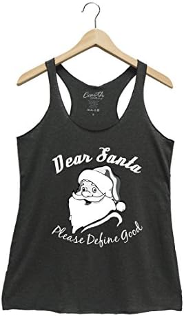 Couthclothing Women's Christmas Santa Tank Top (XL, Black)