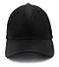 PU Leather Plain Adjustable Baseball Hats Snapback Closure, BLK