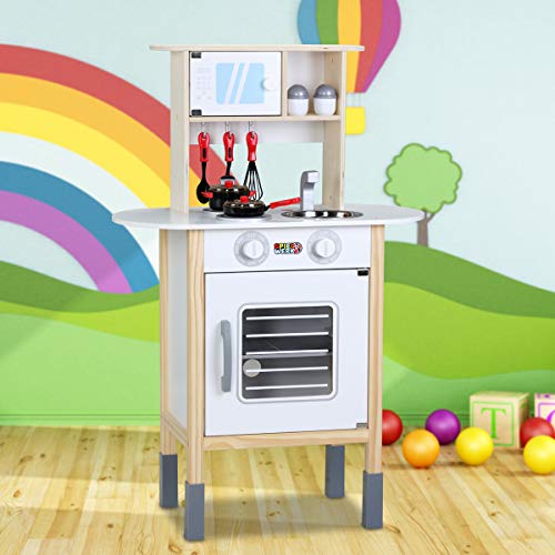 Spielwerk Spielzeugküche mit Licht 35 Teile Zubehör Backofen Sound Kinder Holzküche Lernspiel Spielküche Kinderküche – Bild 8