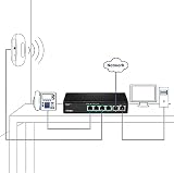 TRENDnet TPE-S50 6-Port Fast Ethernet PoE+ Switch 60W 4 PoE Ports Metal Fanless view 3
