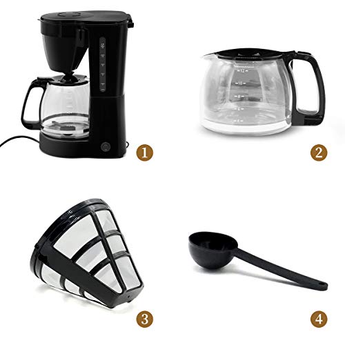 Filterkaffeemaschine mit Glaskanne 800W 12 Tassen, Für gemahlenen Filterkaffee Abnehmbarer Filterhalter für das… – Bild 7