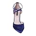 ERIJUNOR Women High Heel Ankle Strap Satin Dress Pumps Evening Prom Wedding Shoes