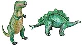 Jet Creations Inflatable Dinosaur 2 Pack - T-Rex and Stegosaurus