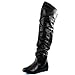 DailyShoes Women's Fashion-Hi Over The Knee Thigh High Boots, Black Pu, 8.5 B(M)