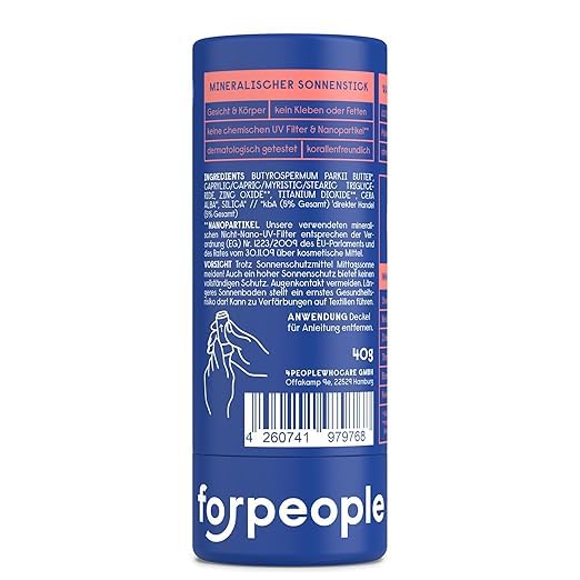 forpeople BIO Sonnencreme Stick LSF 50 · Wasserfeste Surf Sunscreen mit Zink · Mineralischer UV Filter · Für Kinder & Erwachsene · 100% natürlich · 40g 8