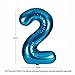 40 Inch Blue Digital Helium Foil Birthday Party Balloons Number 2