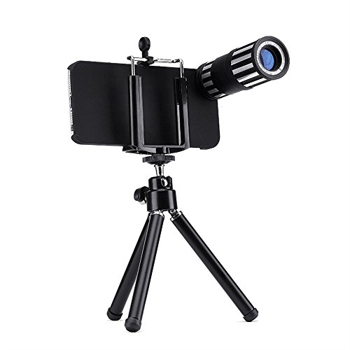 iPhone 6S Plus Lens, iPhone 6 Plus Lens, MPJ Camera Lens Kit for iPhone 6 PLUS 6S PLUS Including One 12x Zoom Aluminum Manual Focus Telescopic Optical Lens (Black)(Not For iPhone 6, 6S)