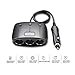EACHPAI Car Cigarette Lighter Splitter Adapter 3 Socket Cigarette Lighter Splitter Dual USB Car Charger On/Off Switches 12V Car Splitter Adapter