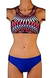 Leefi Unique Leisure Printed Low Waist Two Piece Plus Size Fission Swimsuit
