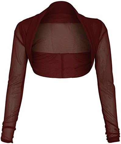 The Celebrity Fashion Womens Ladies Full Mesh Sheer Chiffon Bolero Cropped Shrug Top Cardigan 8-26