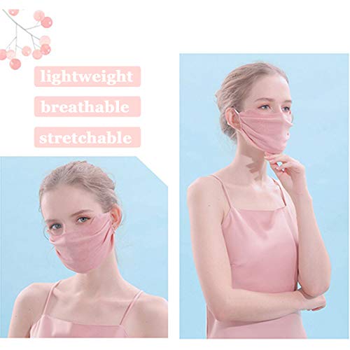 2 Pack Face Mask for Women & Girls UV Sun Block Protection Mask for Face Uaussi Dustproof Mouth Mask Flap Face Cover for Cycling Outdoor