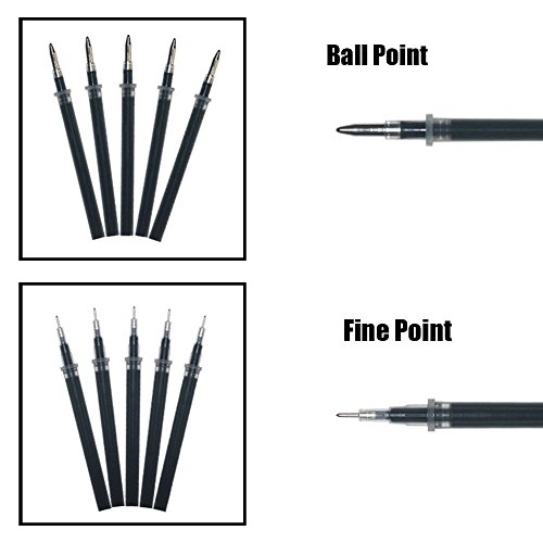 Daycount 100Pcs Pen Refills, Black Ball Point Fine Point Gel Ink Replacement Pen Refills, Office Pen Rods with 0.5mm Tip Standar Size - Thumbnail 2