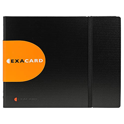 Exacompta - Ref 75134E - Exactive - Exacard Business Card Holder - 20 x 25 cm in Size, Holds Up To 240 Cards, 20 Sheets, Suitable for 60 x 90mm Business Cards - Black