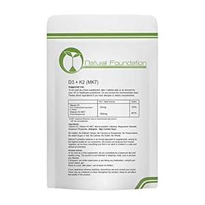 Vitamin D3 1000iu & K2 MK7 500mcg Tablets Supplements for Bone and Muscle Health | Natural Foundation Supplements (1000…