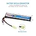 Tenergy Airsoft Battery 11.1V, 1200mAh High Capacity Stick LiPo Battery Pack, 20C High Discharge Rate Rechargeable Hobby Battery for Airsoft Guns AK47, MP5K, RPK, PKM w/Mini Tamiya Connector