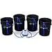 Deep Water Culture (DWC) Hydroponic Bubbler Bucket Kit by PowerGrow Systems (4) 5 Gallon - 10" Buckets