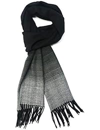 Calvia Cashmere Feel Scarf - Super Soft & Warm - Elegant Looks for Women & Men(Fading Black/Gray), Large