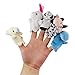 LEORX 10pcs Different Cartoon Animal Finger Puppets Soft Velvet Dolls Props Toys
